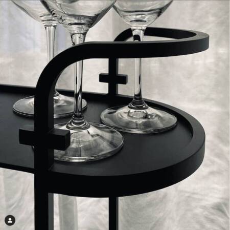 Matte Black Drink Table