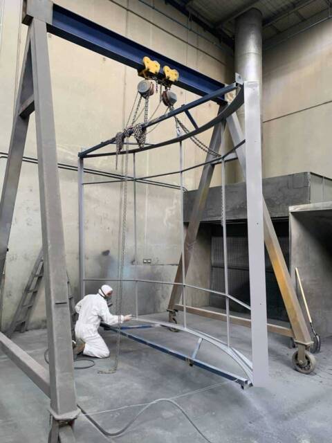 large steel window frame